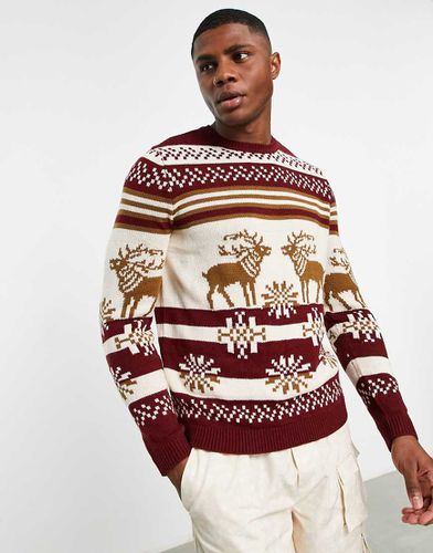 Pull de Noël en maille jacquard motif cerf - Asos Design - Modalova