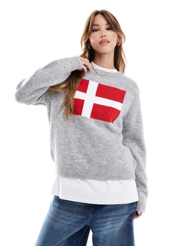 Pull en maille avec motif drapeau - Asos Design - Modalova