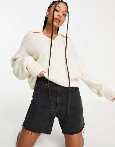 Pull oversize à col ouvert - Crème - Asos Design - Modalova