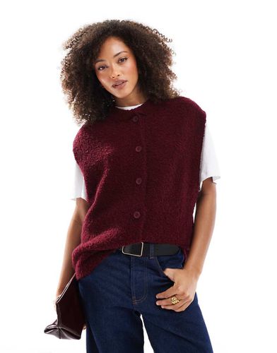 Pull sans manches en maille bouclée - Bordeaux - Asos Design - Modalova