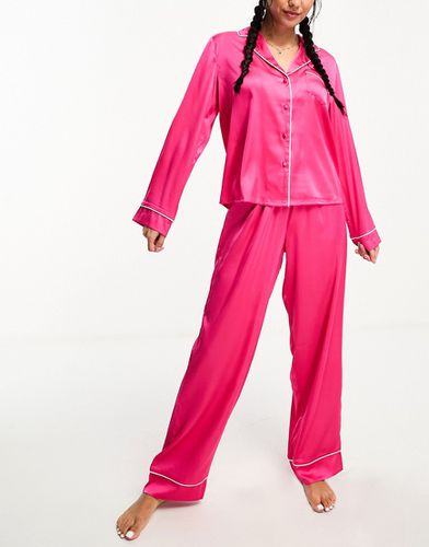 Pyjama avec chemise à manches longues et pantalon en satin - vif - Asos Design - Modalova