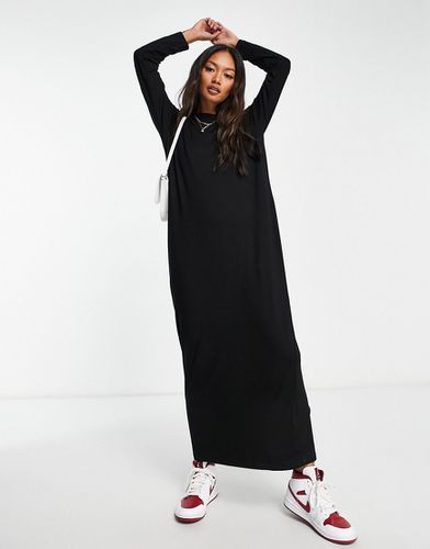 Robe t-shirt longue à manches longues - Noir - Asos Design - Modalova