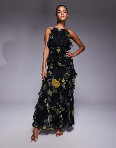 Robe volante longue  imprim fleuri et dtails chelle - Asos Design - Modalova