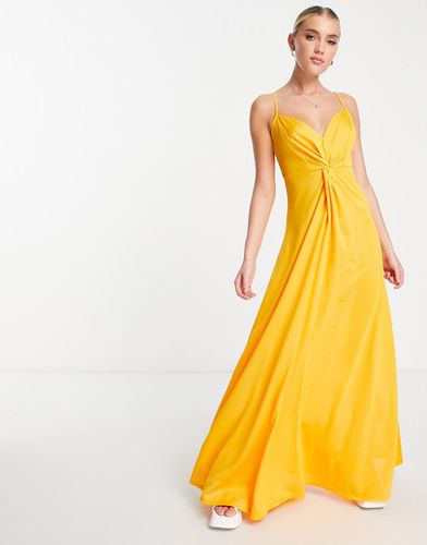 Robe caraco longue torsadée sur le devant - Safran - YELLOW - Asos Design - Modalova