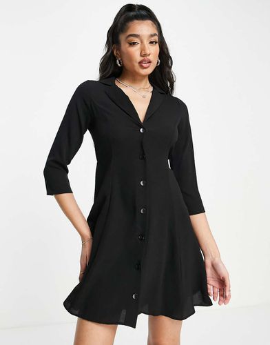 Robe chemise courte à manches longues, col et boutons - Asos Design - Modalova