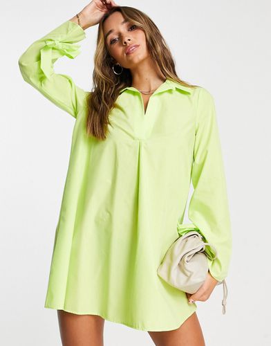 Robe chemise courte coupe trapèze en popeline de coton - Asos Design - Modalova
