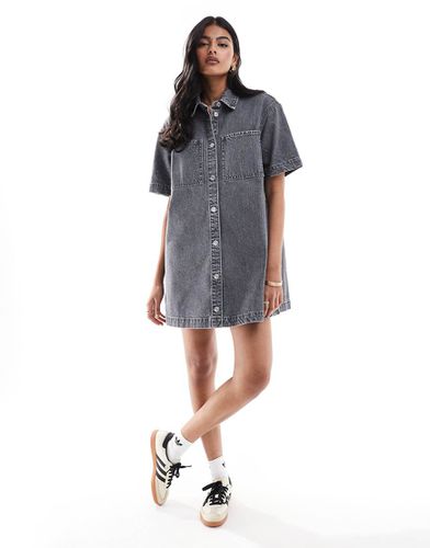 Robe chemise en jean à manches courtes - Asos Design - Modalova