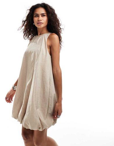 Robe courte bouffante - Taupe - Asos Design - Modalova