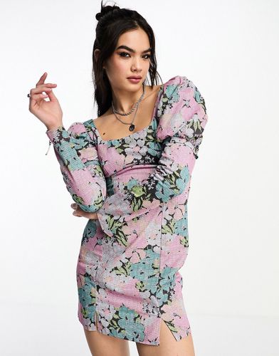 Robe courte en coton à fleurs avec manches amovibles - Asos Design - Modalova