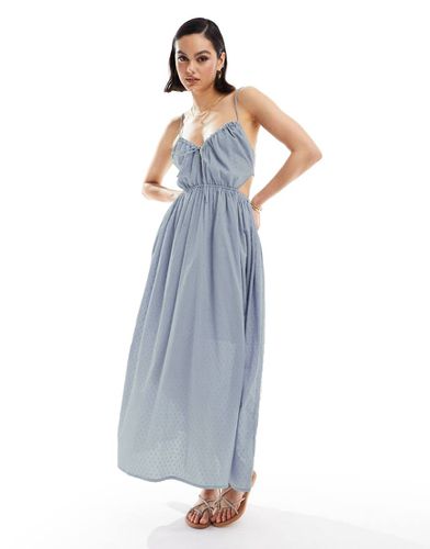 Robe d'été mi-longue en plumetis de coton avec découpes - glacé - Asos Design - Modalova