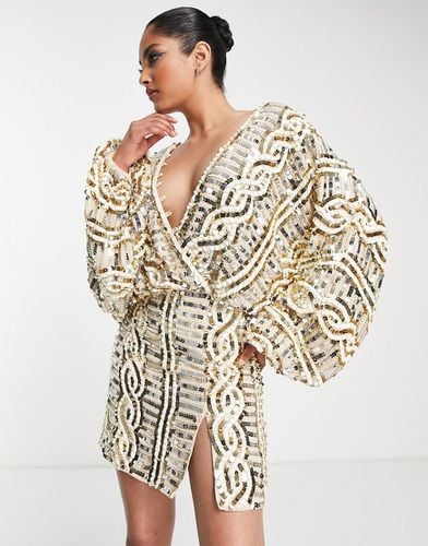 Robe kimono courte ornementée avec motif torsadé - Asos Design - Modalova