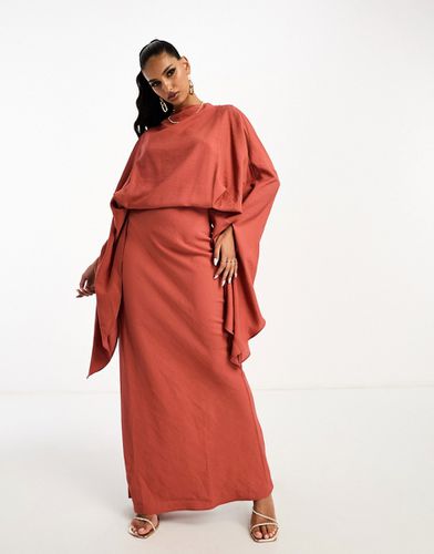 Robe longue superposée délavée - Rouille - Asos Design - Modalova