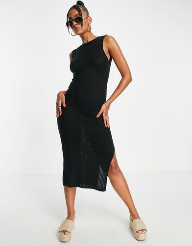 Robe mi-longue à dos échancré en maille ajourée - Asos Design - Modalova