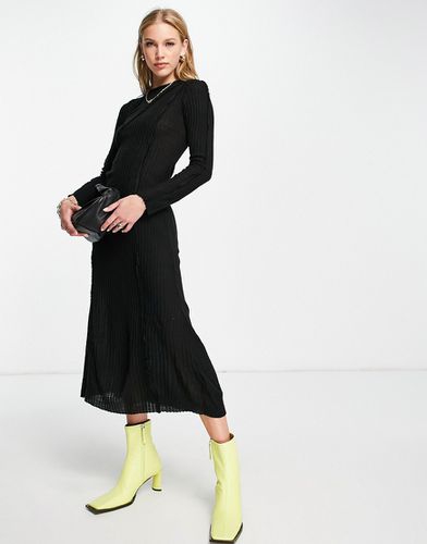 Robe mi-longue à manches longues avec coutures apparentes - Asos Design - Modalova