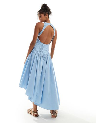 Robe mi-longue à petites fronces, à corsage plissé et dos ouvert - Asos Design - Modalova