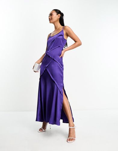 Robe nuisette mi-longue en satin à détails cousus - Asos Design - Modalova