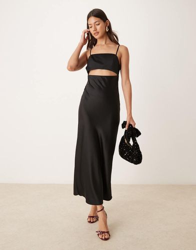 Robe satinée mi-longue à découpe - Asos Design - Modalova