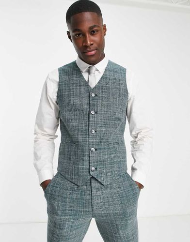 Wedding - Gilet de costume ajusté motif hachuré - forêt - Asos Design - Modalova