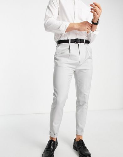 Wedding - Pantalon fuselé habillé micro-texturé à revers - glacé - Asos Design - Modalova
