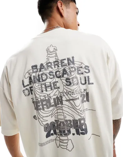 T-shirt ultra-oversize imprimé dans le dos - cassé - Asos Design - Modalova