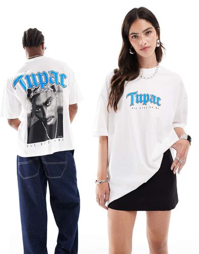 T-shirt unisexe oversize à imprimés Tupac - Asos Design - Modalova