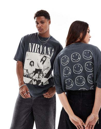 T-shirt oversize unisexe avec imprimés Nirvana et broderie - délavé - Asos Design - Modalova