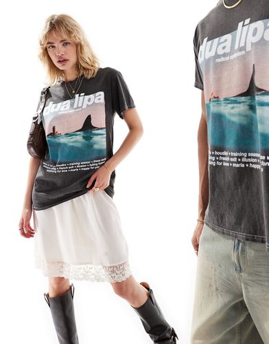 T-shirt unisexe oversize avec imprimé Dua Lipa sous licence à l'avant - Asos Design - Modalova