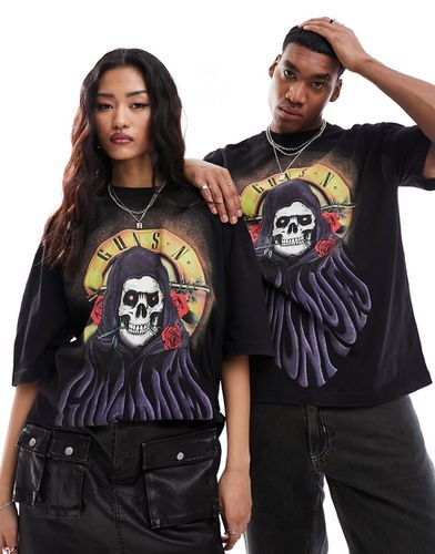 T-shirt unisexe oversize avec imprimé Guns N Roses sous licence et faucheuse - Asos Design - Modalova
