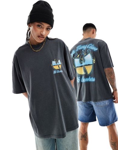 T-shirt unisexe oversize avec imprimés Wu Tang Clan sous licence - délavé - Asos Design - Modalova