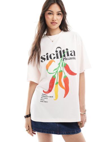 T-shirt  motif piments avec inscription Sicilia - Asos Design - Modalova