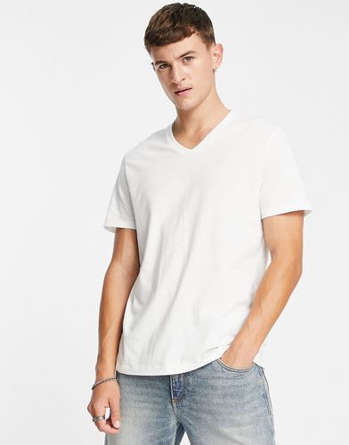 T-shirt col V en coton mélangé - - WHITE - Asos Design - Modalova