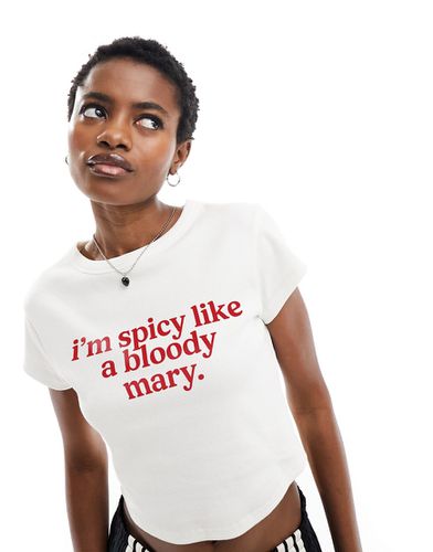 T-shirt côtelé court à inscription Bloody Mary - Asos Design - Modalova