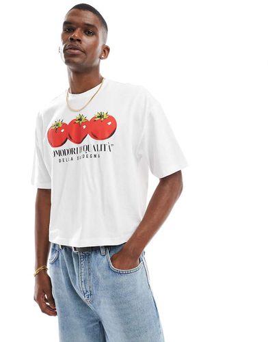 T-shirt crop top oversize avec imprimé tomates - Asos Design - Modalova