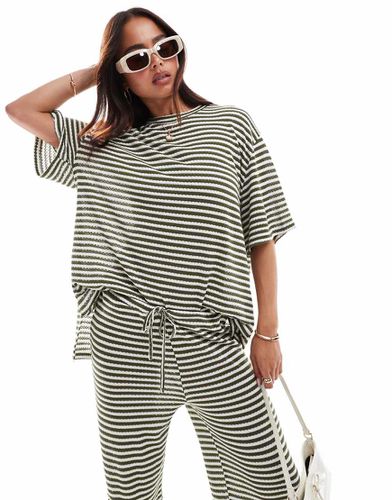 T-shirt d'ensemble oversize à rayures en tissu fluide - Asos Design - Modalova