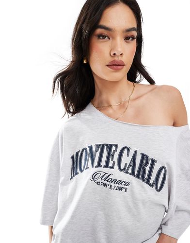 T-shirt décontracté à épaules dénudées avec motif Monte Carlo - Asos Design - Modalova