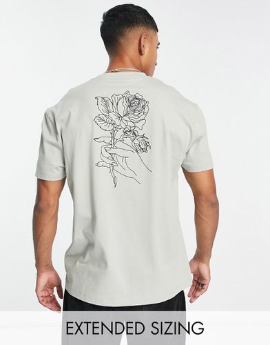 T-shirt décontracté avec imprimé silhouette de fleurs au dos - Asos Design - Modalova
