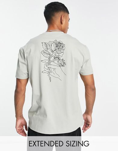 T-shirt décontracté avec imprimé silhouette de fleurs au dos - Asos Design - Modalova