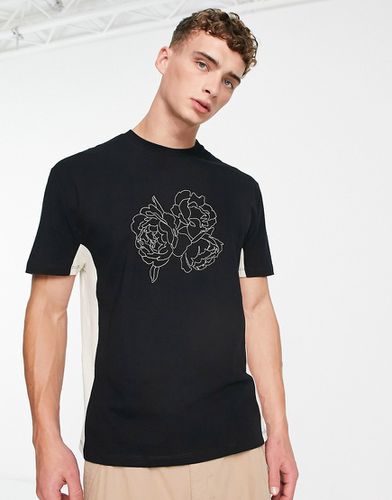 T-shirt décontracté effet color block avec imprimé effet raccordé - /blanc cassé - Asos Design - Modalova