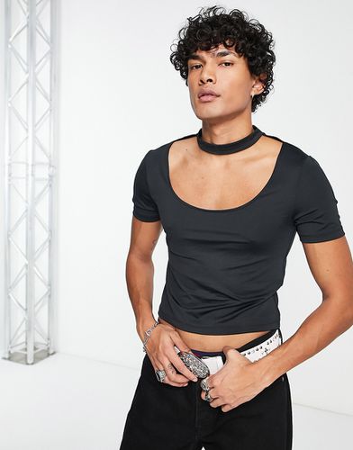 T-shirt moulant à découpes sur la poitrine - Asos Design - Modalova