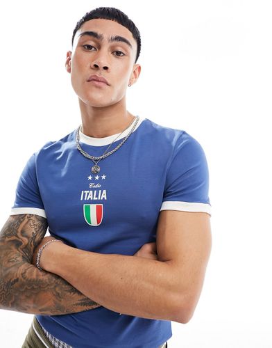 T-shirt moulant style football avec imprimé Italie - Asos Design - Modalova