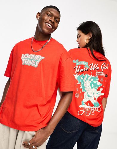T-shirt oversize unisexe à imprimé Bugs Bunny de Noël - Asos Design - Modalova