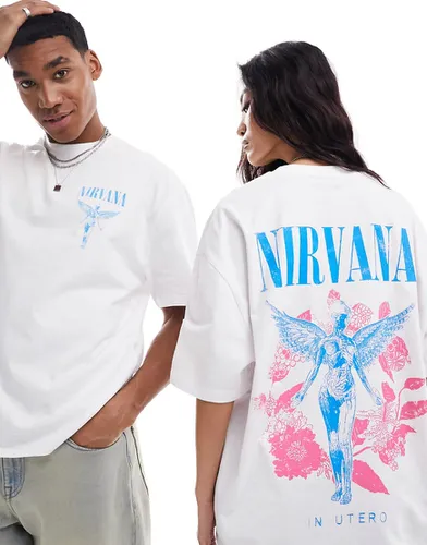T-shirt oversize unisexe à imprimés ange et Nirvana - Asos Design - Modalova