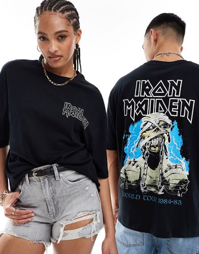 T-shirt oversize unisexe avec imprimé Iron Maiden sous licence - Asos Design - Modalova