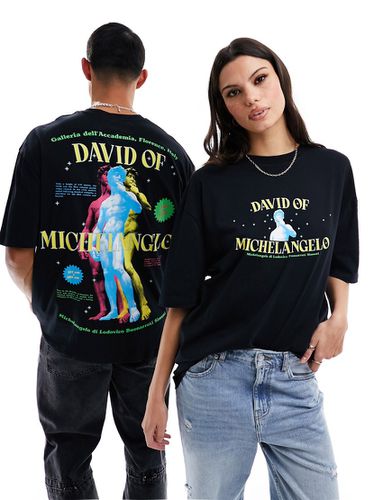 T-shirt oversize unisexe avec motif et imprimé Michelangelo sous licence - Asos Design - Modalova