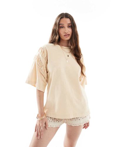 T-shirt oversize  manches fronces - Babeurre dlav - Asos Design - Modalova