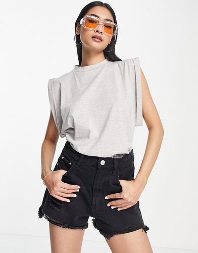 T-shirt oversize à manches retroussées - chiné - Asos Design - Modalova