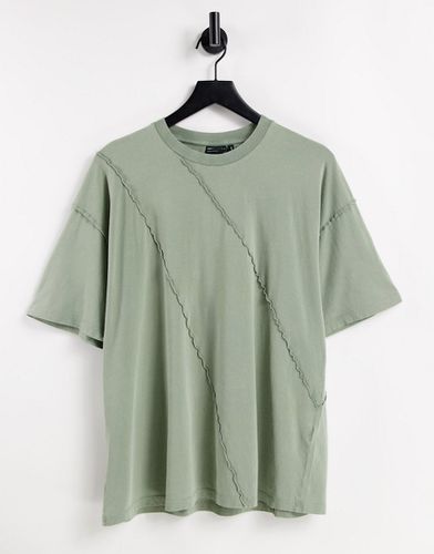 T-shirt oversize à coutures apparentes - Kaki - Asos Design - Modalova