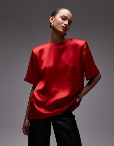 T-shirt oversize  paulettes en satin - Asos Design - Modalova