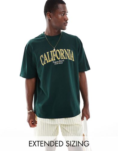 T-shirt oversize à imprimé California - foncé - Asos Design - Modalova