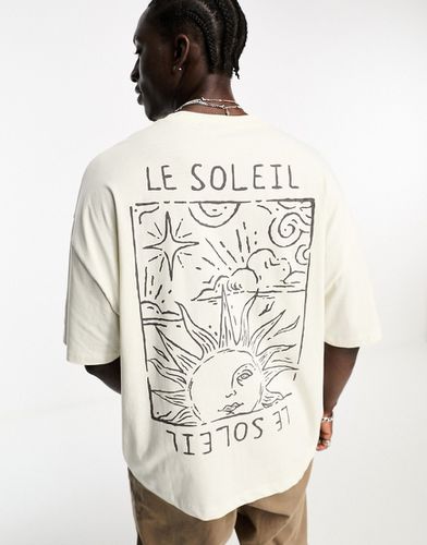 T-shirt oversize à imprimé graphique au dos - Écru - Asos Design - Modalova